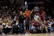 Spike Lee celebrating the New York Knicks' first-round series win against the <a href='https://www.sportskeeda.com/basketball/cleveland-cavaliers' target='_blank' rel='noopener noreferrer'>Cleveland Cavaliers</a> on Wednesday night